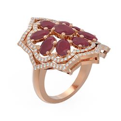 7.38 ctw Ruby & Diamond Ring 18K Rose Gold