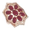 Image 3 : 7.38 ctw Ruby & Diamond Ring 18K Rose Gold