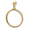 Image 1 : 14K Gold Screw-Top Diamond-Cut Coin Bezel - 27 millimeter