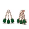 Image 2 : 24.42 ctw Emerald & Diamond Earrings 18K Rose Gold