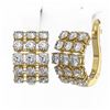 Image 3 : 6.3 ctw Cushion Cut Diamond Designer Earrings 18K Yellow Gold