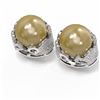 Image 3 : 2.07 ctw Diamond & Pearl Earrings 18K White Gold