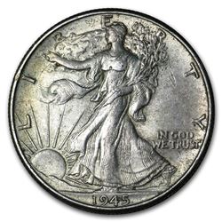 1945 Walking Liberty Half Dollar AU