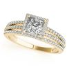 Image 2 : 1.05 ctw Certified VS/SI Princess Diamond 2pc Set Halo 14k Yellow Gold