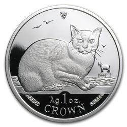 1996 Isle of Man 1 oz Silver Burmese Cat Proof