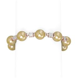 5.3 ctw Diamond & Pearl Bracelet 18K Rose Gold