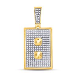 10kt Yellow Gold Mens Round Diamond Power Outlet Plug Charm Pendant 5/8 Cttw