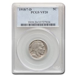 1918/7-D Buffalo Nickel VF-20 PCGS
