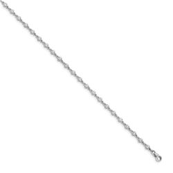 14k White Gold 2.5 mm Round Diamond 1.5ct Bracelet - 7 in.