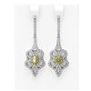 Image 1 : 2.74 ctw Fancy Yellow Diamond Earrings 18K White Gold