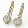 Image 1 : 2.4 ctw Heart Diamond Designer Earrings 18K Yellow Gold