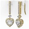 Image 3 : 2.4 ctw Heart Diamond Designer Earrings 18K Yellow Gold