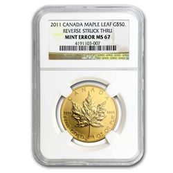 2011 Canada 1 oz Gold Maple Leaf MS-67 NGC (Mint Error)