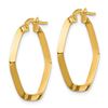 Image 2 : 14k Yellow Gold Small Hexagon Hoop Earrings - 2x2 mm