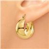 Image 2 : 14k Gold Polished 10.5 mm Tapered Hoop Earrings