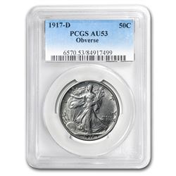 1917-D Obverse Walking Liberty Half Dollar AU-53 PCGS