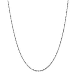 14k White Gold 2 mm Diamond Cut Rope Chain - 26 in.