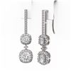 Image 3 : 2.5 ctw Cushion Cut Diamond Designer Earrings 18K White Gold
