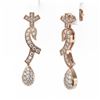 Image 3 : 1.66 ctw Diamond Designer Earrings 18K Rose Gold