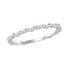 Image 1 : 14kt White Gold Round Diamond Asymmetrical Stackable Band Ring 1/8 Cttw