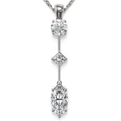 1.16 ctw Marquise Cut Diamond Necklace 18K White Gold
