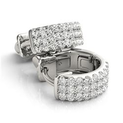 0.70 ctw Diamond VS/SI 16 MM Hoop Earrings Pave 14k White Gold