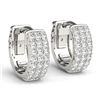 Image 2 : 0.70 ctw Diamond VS/SI 16 MM Hoop Earrings Pave 14k White Gold