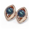 Image 3 : 1.61 ctw Diamond & Pearl Earrings 18K Rose Gold
