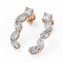 2.7 ctw Mix Cut Diamonds Designer Earrings 18K Rose Gold