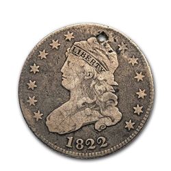 1822 Capped Bust Quarter Fine Details (Holed)