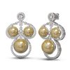 Image 2 : 2.61 ctw Diamond & Pearl Earrings 18K White Gold