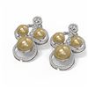 Image 3 : 2.61 ctw Diamond & Pearl Earrings 18K White Gold