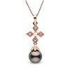 Image 1 : Black Tahitian Pearl and Diamond Cross Pendant