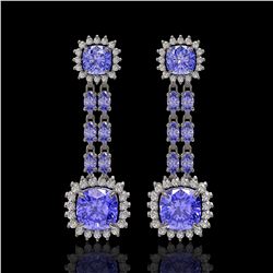 20.06 ctw Tanzanite & Diamond Earrings 14K White Gold