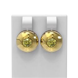 1.04 ctw Fancy Yellow Diamond Earrings 18K Yellow Gold