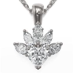 1.5 ctw Heart Diamond Designer Necklace 18K White Gold