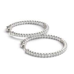 2.25 ctw Diamond VS/SI 43 MM Hoop Earrings 14k White Gold
