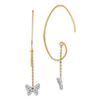 Image 1 : 14k Two-tone Cubic Zirconia Butterfly Dangle Earrings