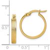 Image 2 : 14k Yellow Gold Diamond Textured Hoop Earrings