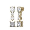Image 2 : 4.5 ctw Princess Diamond Earrings 18K Yellow Gold