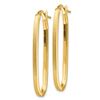 Image 2 : 14k Yellow Gold Polished & Brushed Oval Hoop Earrings - 2 mm