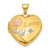 Image 1 : 14k Yellow Gold .005 ct Diamond Locket Pendant - 25 mm