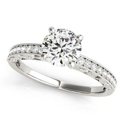 1.43 ctw Certified VS/SI Diamond Antique Ring 18k White Gold