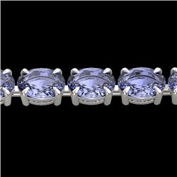 24 ctw Tanzanite Eternity Designer Bracelet 14k White Gold