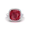 Image 1 : 6 ctw Ruby & Micro Pave VS/SI Diamond Certified Ring 18k White Gold