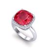 Image 2 : 6 ctw Ruby & Micro Pave VS/SI Diamond Certified Ring 18k White Gold