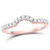 Image 1 : 14kt Rose Gold Round Diamond Contoured Wedding Enhancer Band  Ring 1/4 Cttw