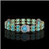 Image 2 : 19.3 ctw Swiss Topaz & Diamond Bracelet 14K Yellow Gold