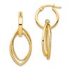 Image 1 : 14k Yellow Gold Dangle Hoop Earrings