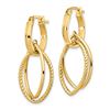 Image 2 : 14k Yellow Gold Dangle Hoop Earrings